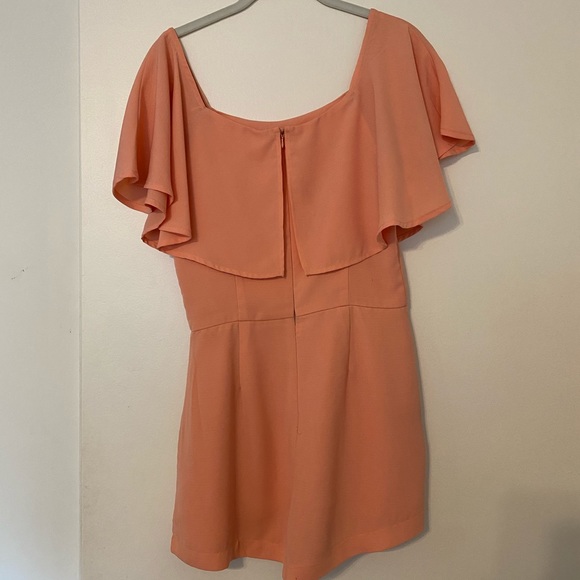 Endless Rose Off-shoulder Peach Romper w POCKETS! - Picture 3 of 3